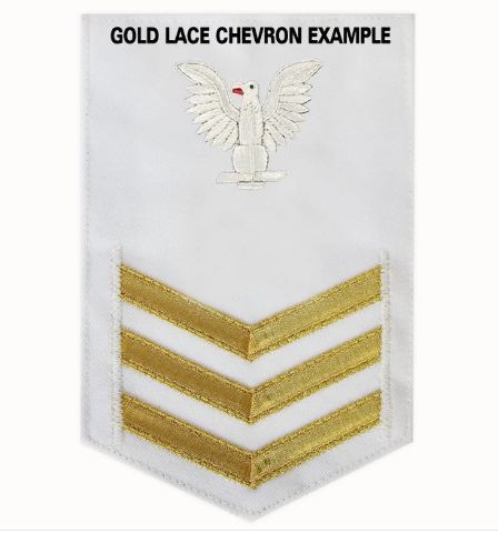 Vanguard NAVY E6 MALE RATING BADGE OPERATIONS SPECIALIST WHITE Gold E4 E5 READ