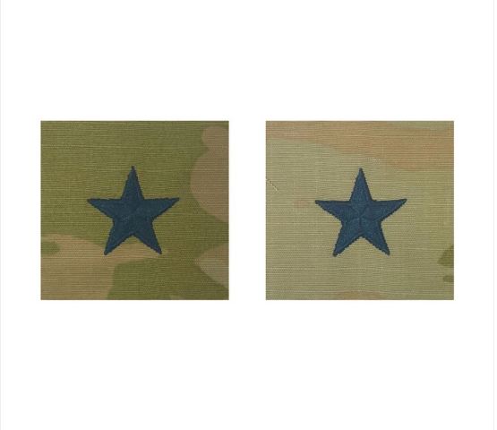 Vanguard SPACE FORCE EMBROID. OCP SEW ON OFFICER CAP RANK INSIGNIA BRIG. GENERAL