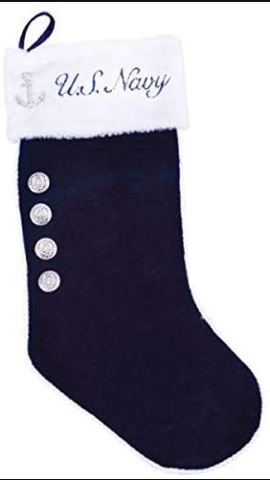 Vanguard USN US Navy Christmas Stocking Uniform Dress Blue Velvet Stocking