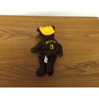 Salvino's Bamm Beano's Babe Ruth #3 Brown Beanie Plush Toy Bear Home Run #60