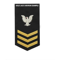 Vanguard NAVY E6 MALE RATING BADGE: JOURNALIST - BLUE GOLD LACE CHEVERONS