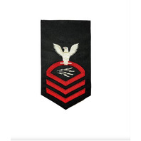 Vanguard NAVY E7 MALE RATING BADGE INFO TECH SPECIALIST SEAWORTHY RED ON BLUE