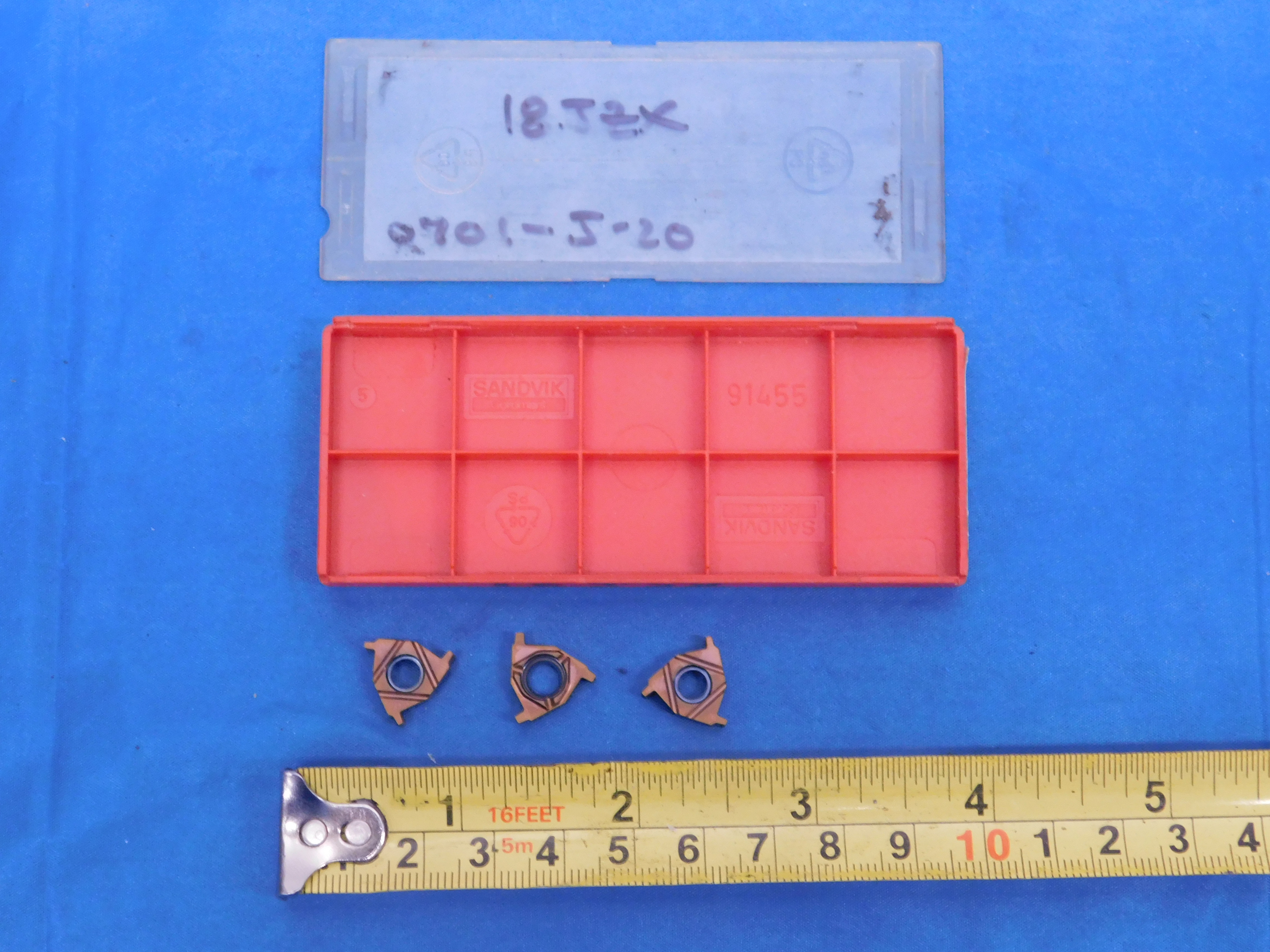 3PCS NEW SANDVIK 18JZX-32 TiAlN COATED CARBIDE ACME THREADING INSERTS 18 JZX