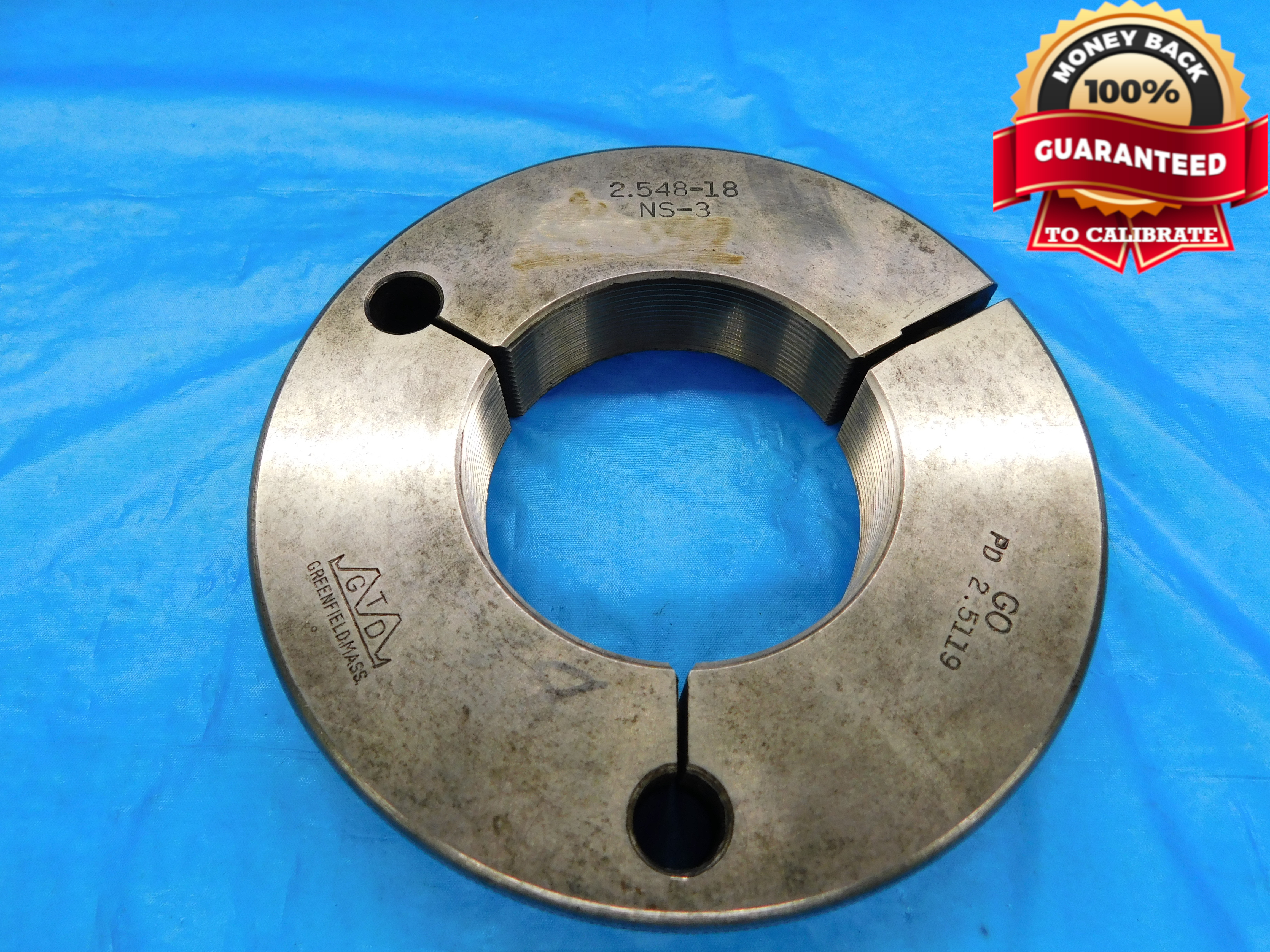 2.548 18 NS 3 N13 LOCKNUT THREAD RING GAGE 2.5480 GO ONLY P.D.