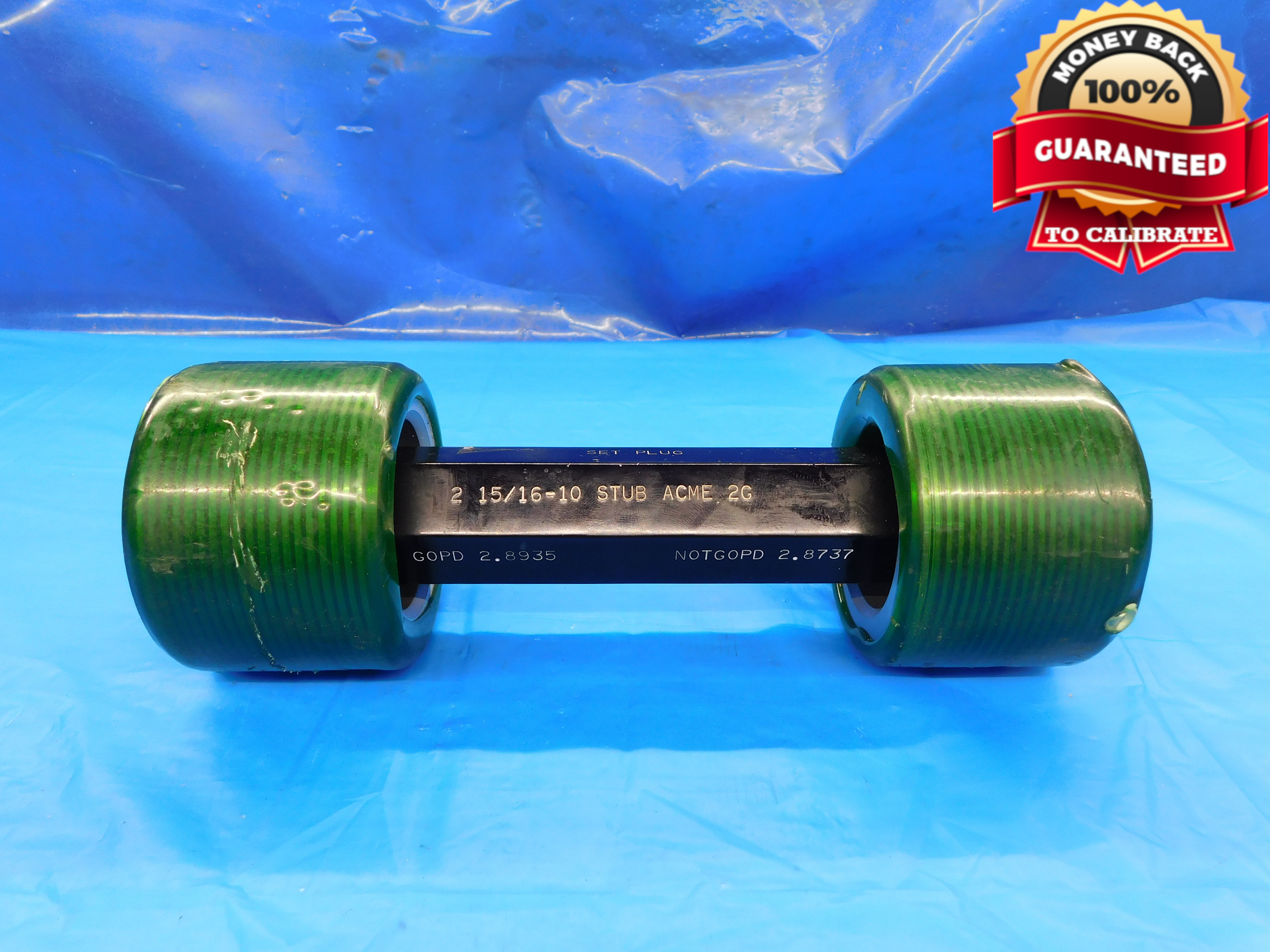 スクリュウ　696969 2 15/16 10 STUB ACME 2G SET THREAD PLUG GAGE 2.9375 GO NO GO