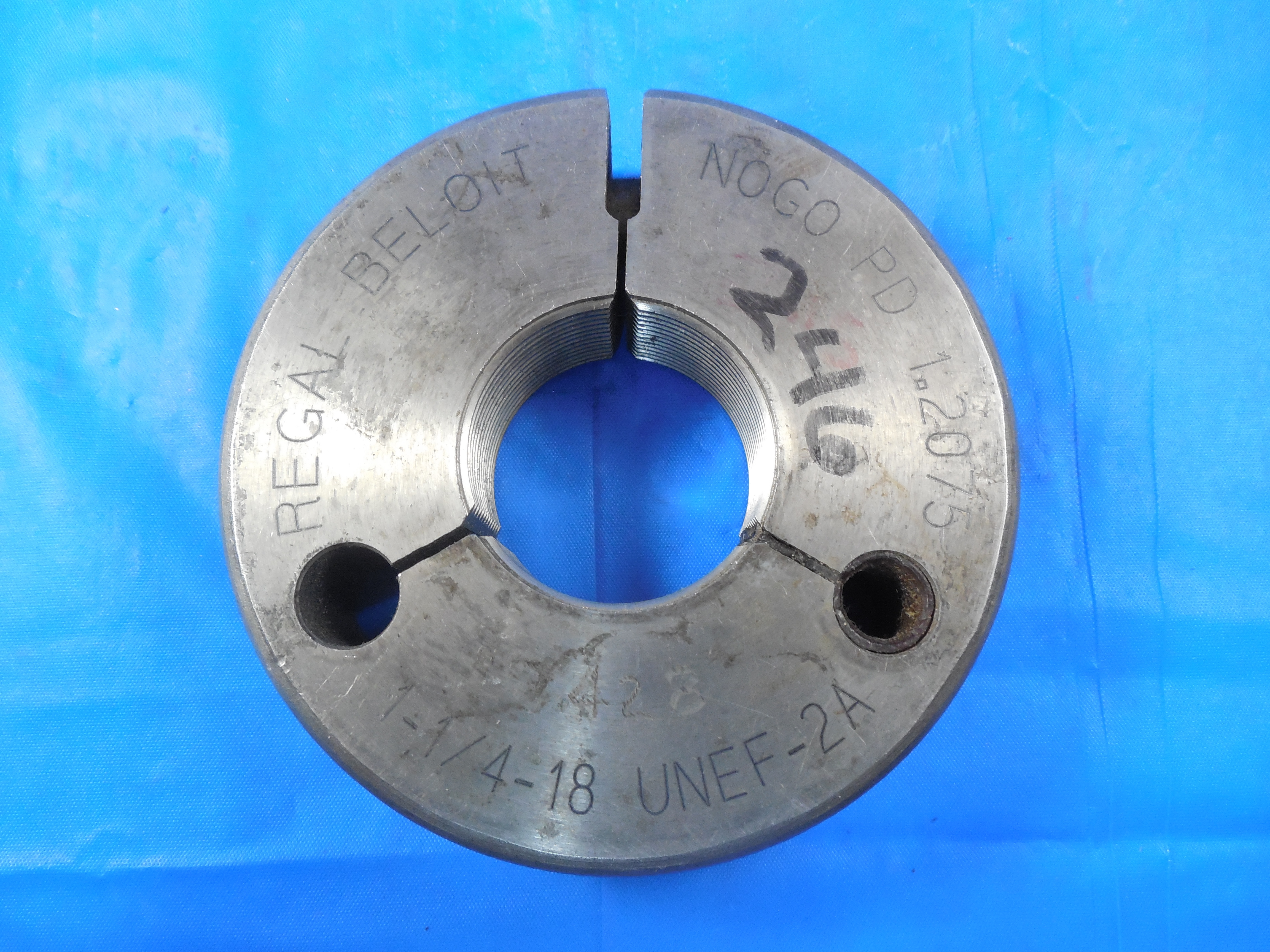 = 1.2160 INSPECTION TOOLS 1 1//4 0.1P 0.3L 2A THREAD RING GAGE 1.250 GO ONLY P.D
