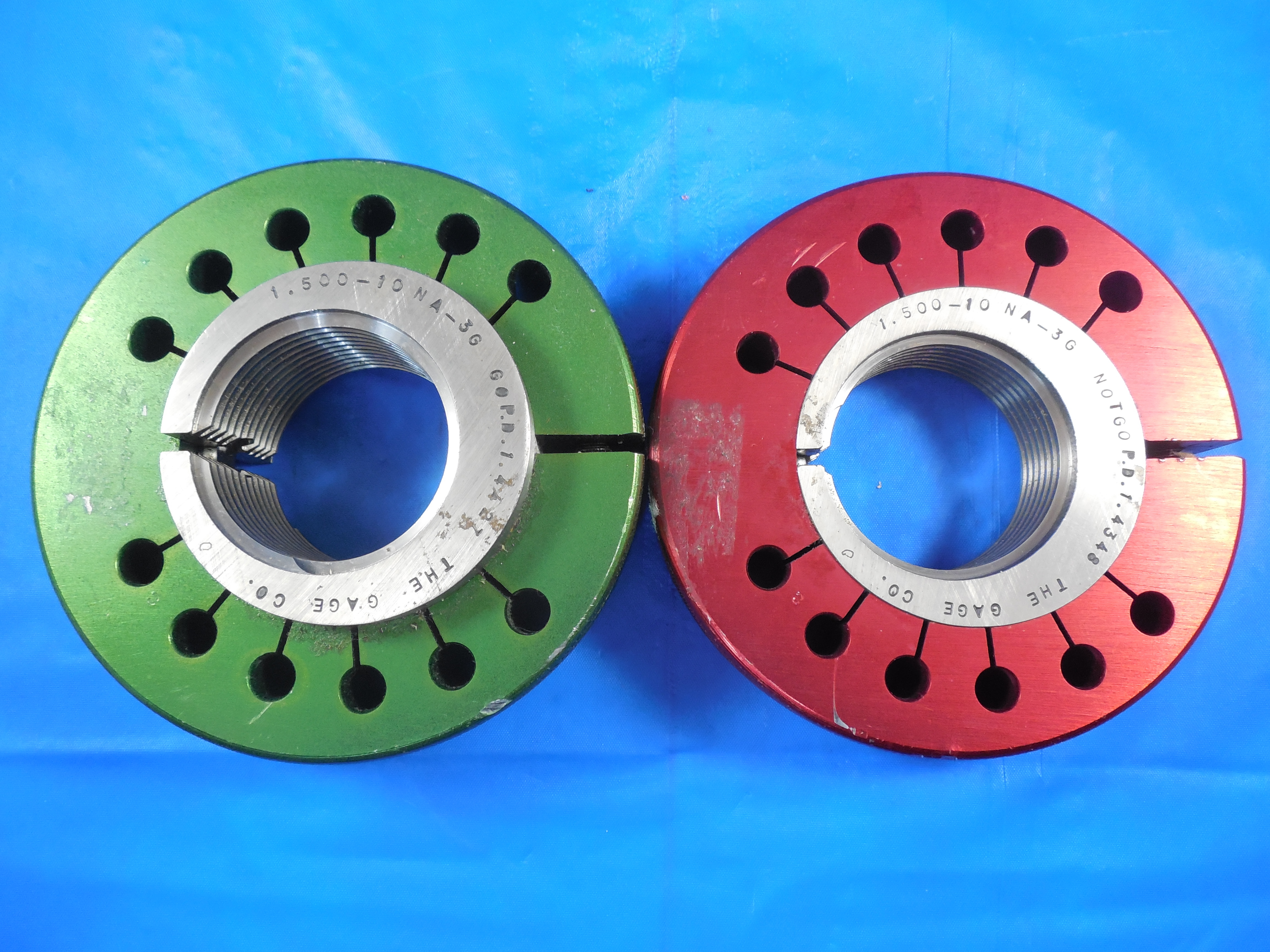 1 1/2 10 NA 3G NATIONAL ACME THREAD RING GAGES 1.5 GO NO GO PDS 1.4427