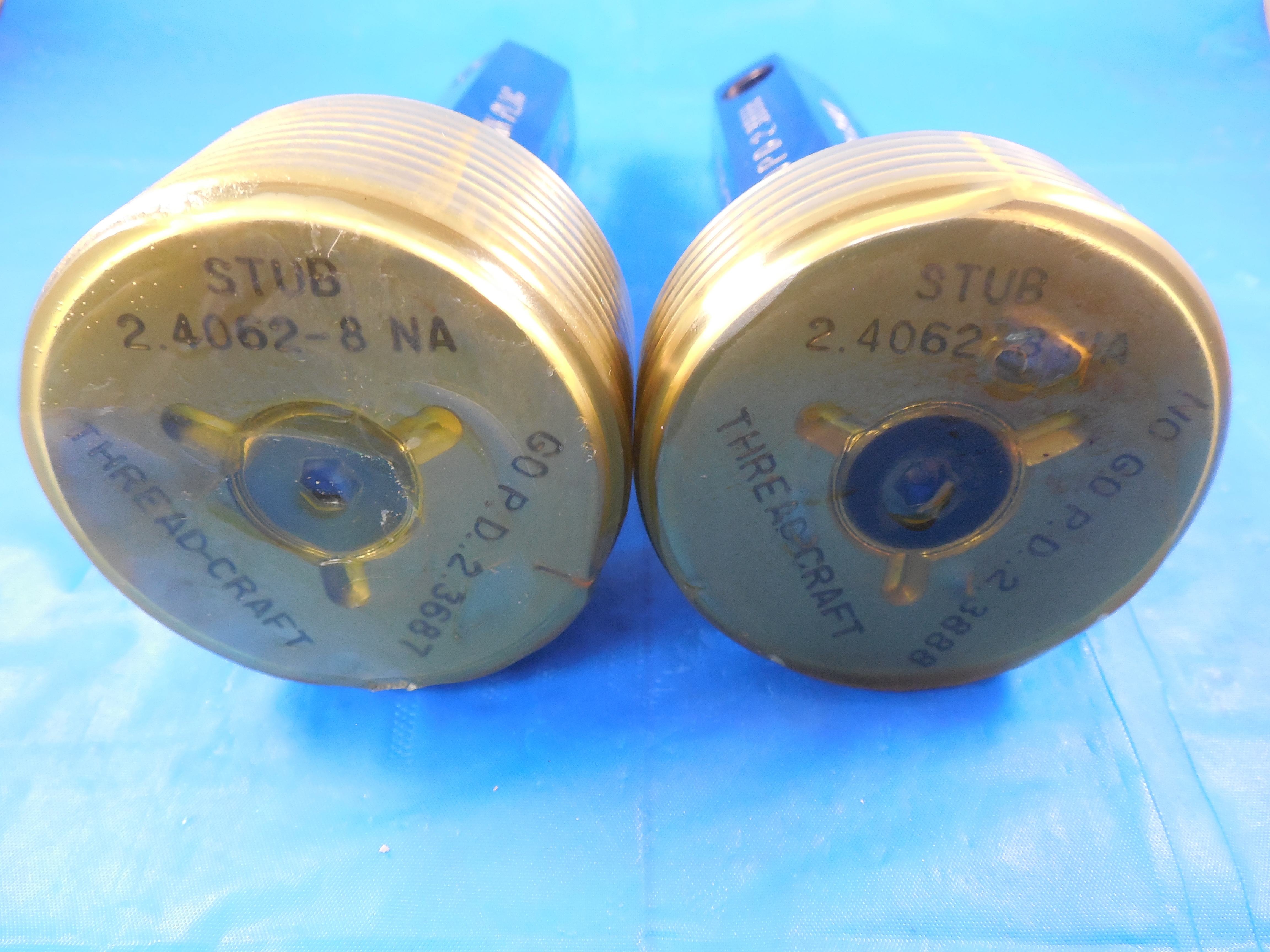 2.4062 8 STUB NATIONAL ACME THREAD PLUG GAGES 2 13/32 GO NO GO PDS 2.