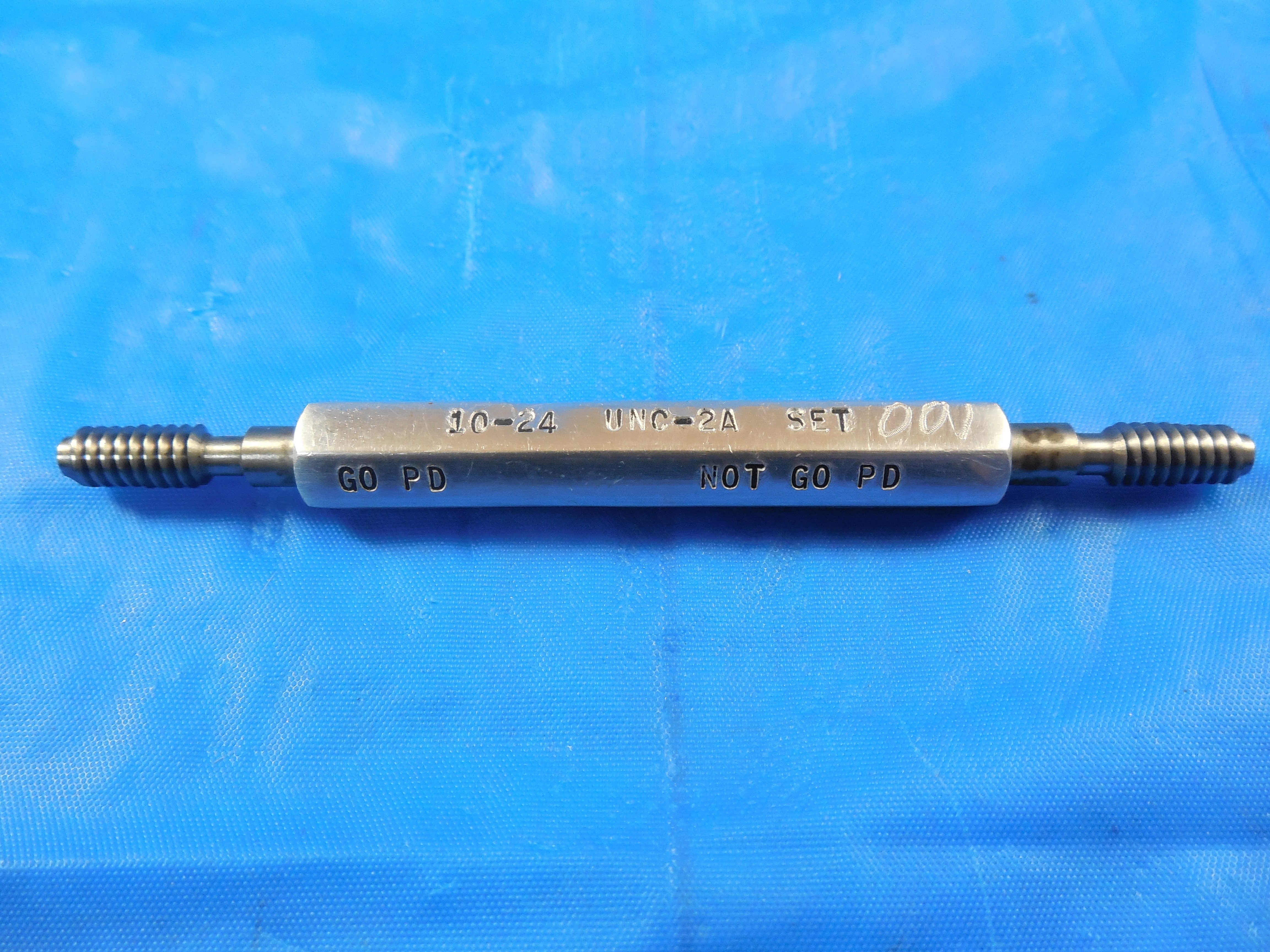10 24 UNC 2A SET THREAD PLUG GAGE 10 GO NO GO PDS = .1619 & .1586