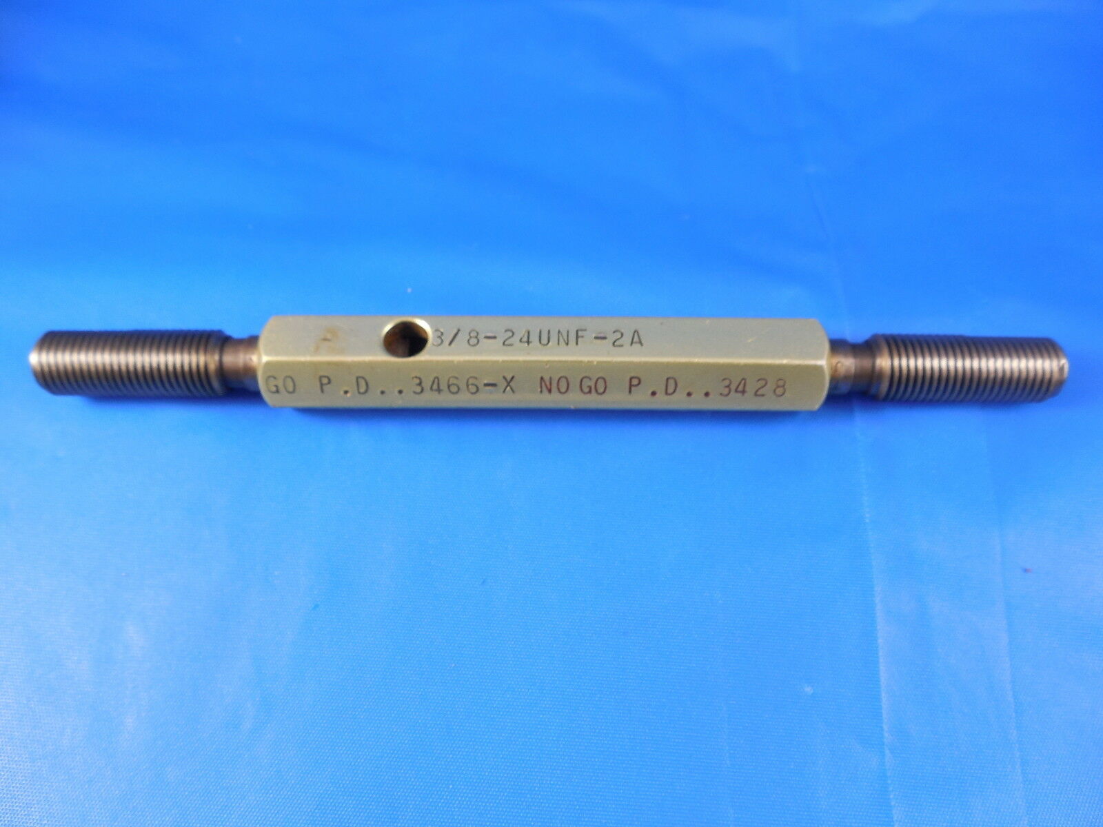 3 8 24 UNF 2A SET THREAD PLUG GAGE 375 GO NO GO P D S 3466 3428