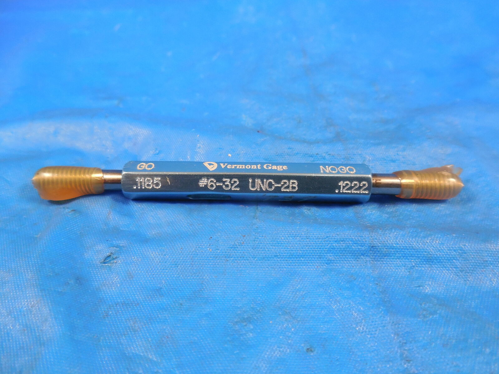 6 32 UNC 2B PREPLATE VERMONT THREAD PLUG GAGE 6 .138 GO NO GO PDS