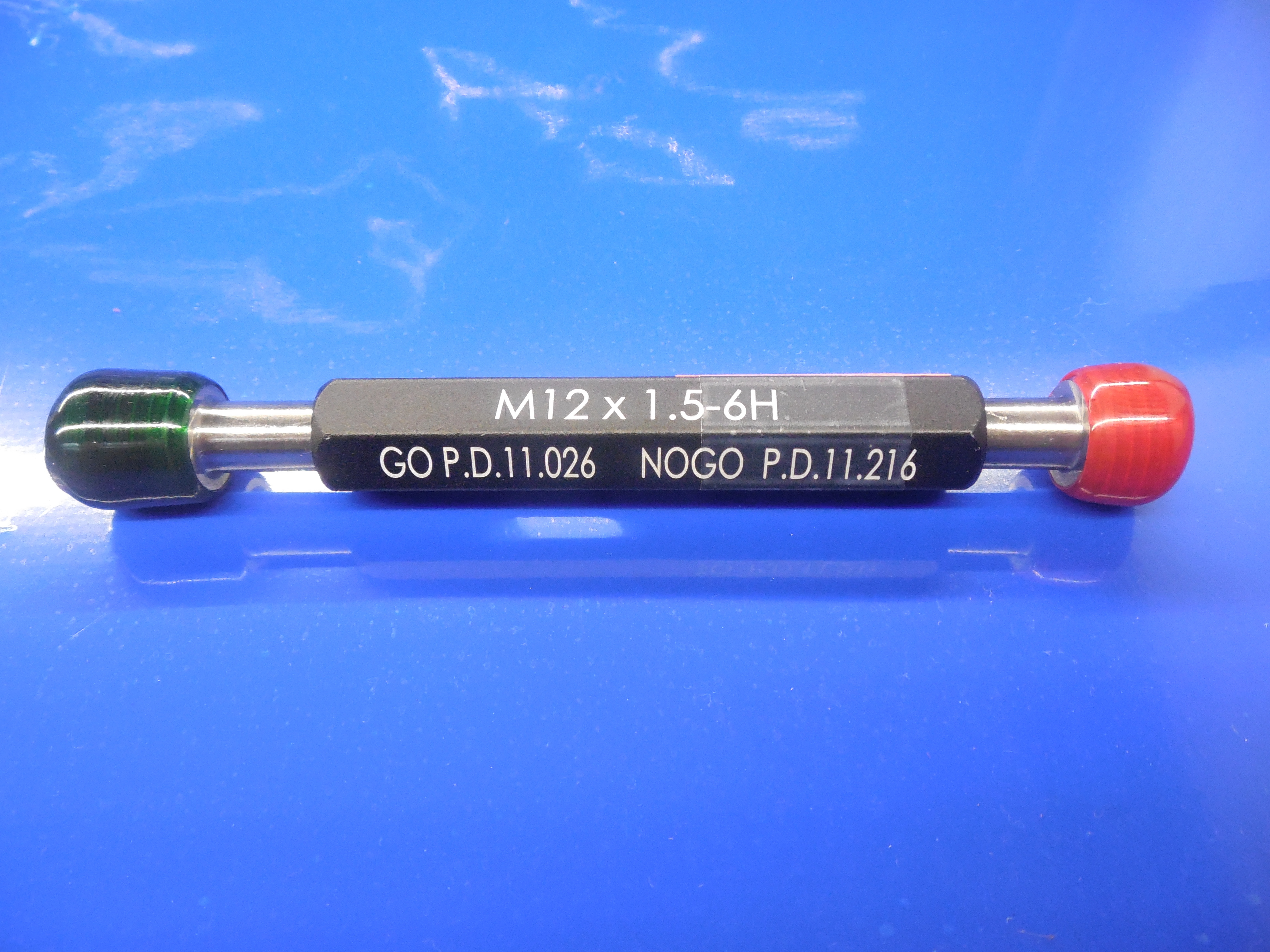 NEW CALIBRATED M12 X 1.5 6H THREAD PLUG GAGE 1.50 GO NO GO PDS = 11.026