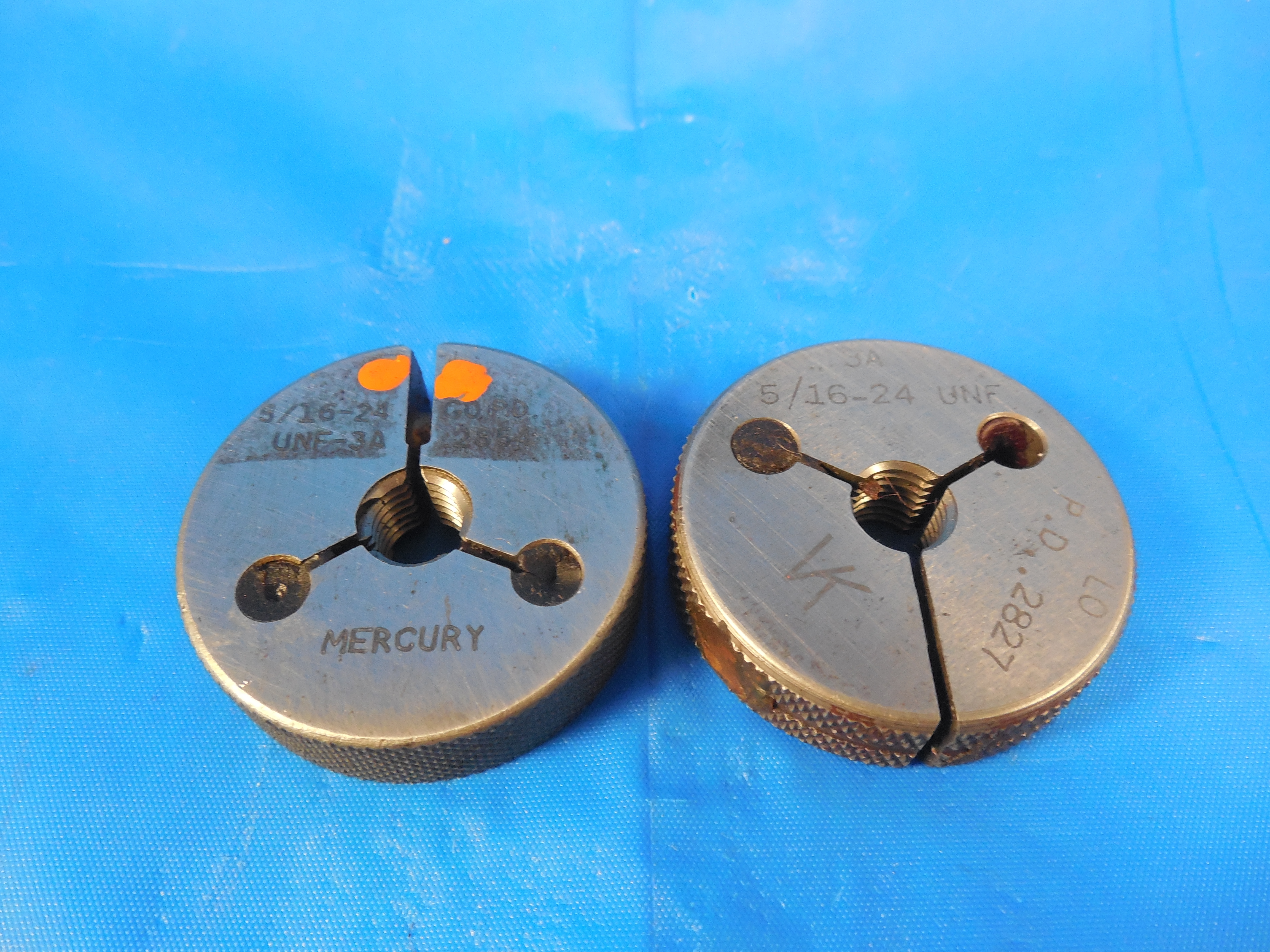 5/16 24 UNF 3A THREAD RING GAGES .3125 GO NO GO PD'S = .2854 & .2827