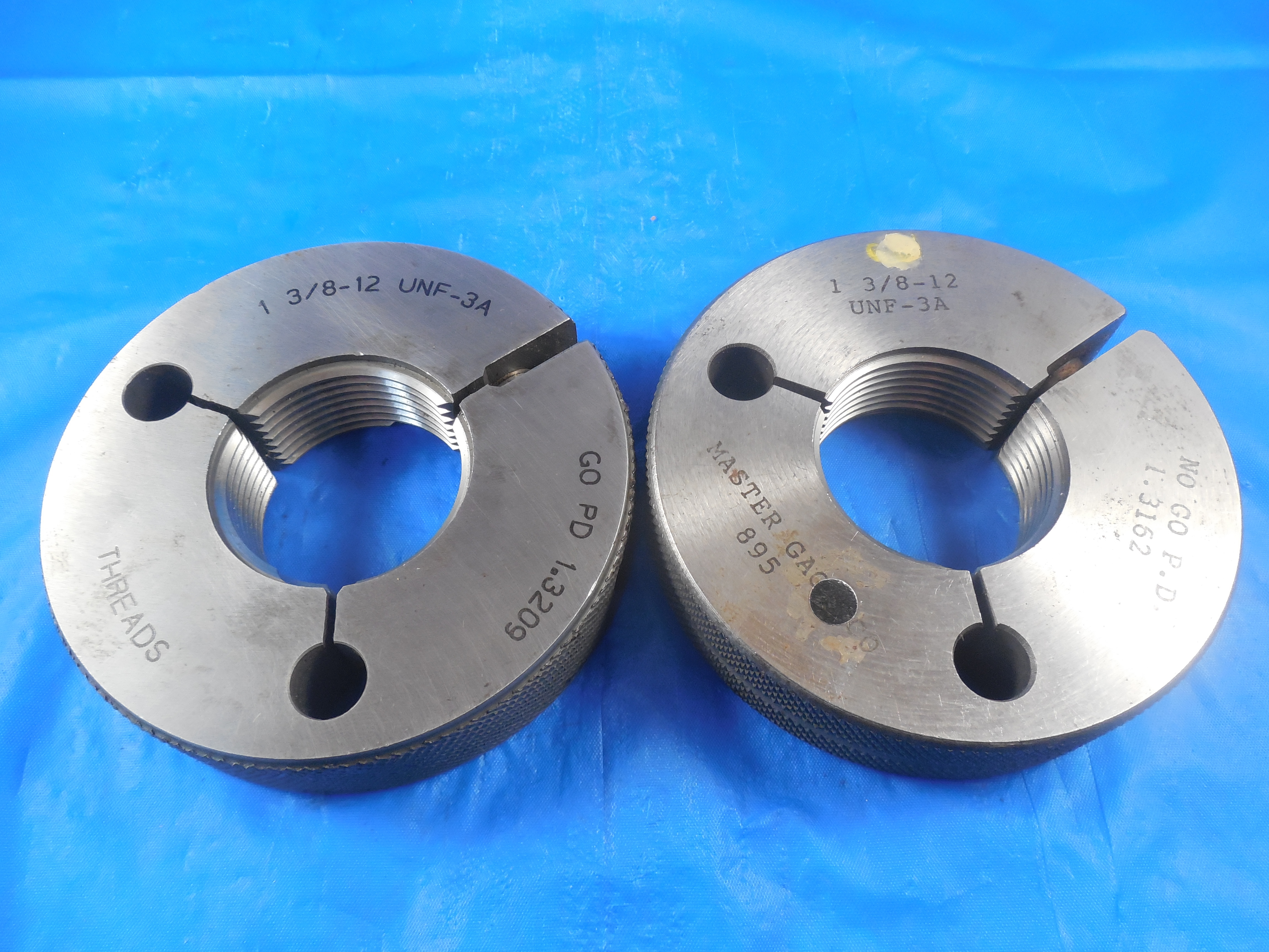 1 3/8 12 UNF 3A THREAD RING GAGES 1.375 GO NO GO P.D.'S = 1.3209 & 1.3162 TOOLS eBay