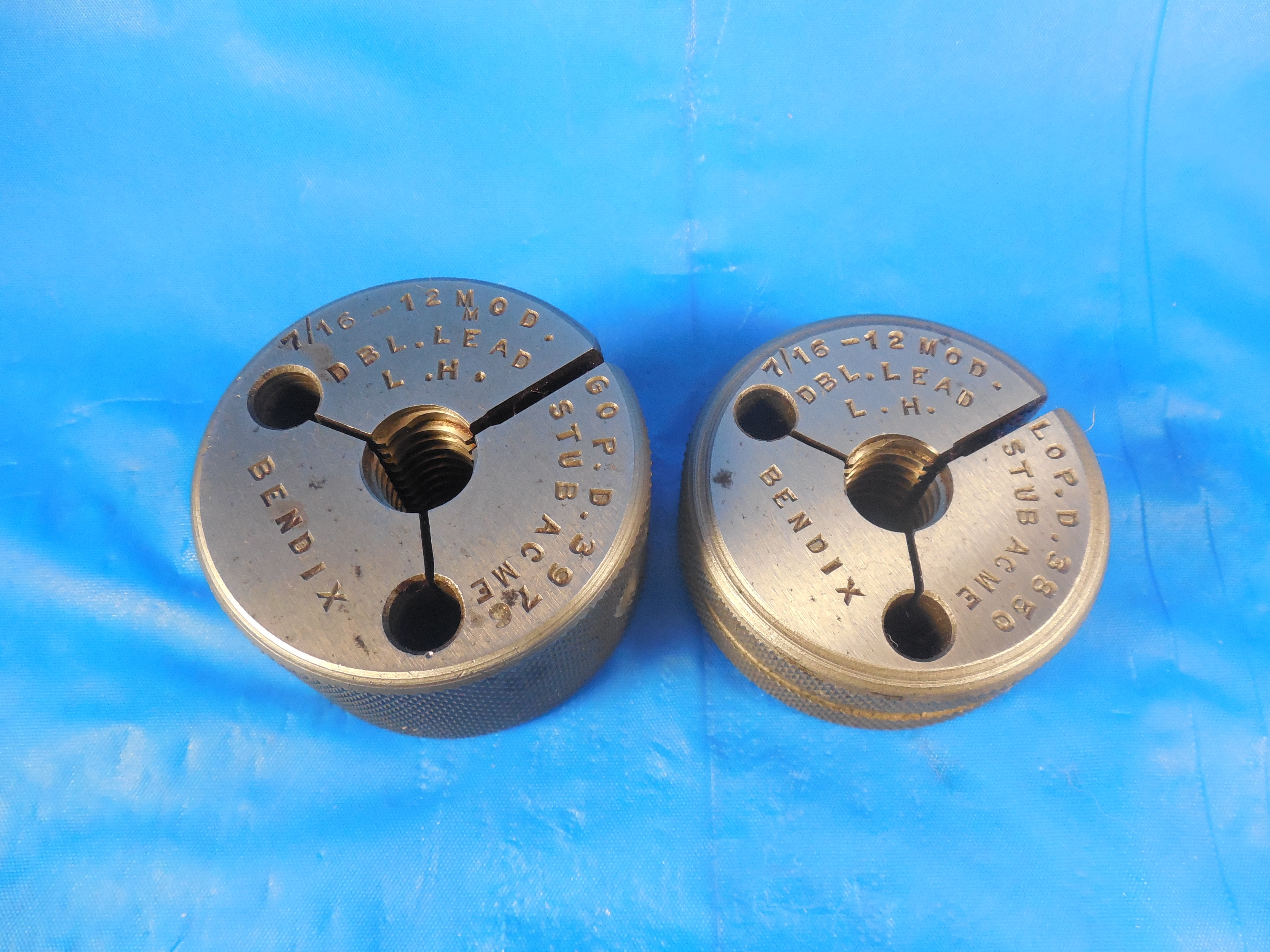 7/16 12 MOD LEFT HAND DOUBLE LEAD STUB ACME THREAD RING GAGES .4375