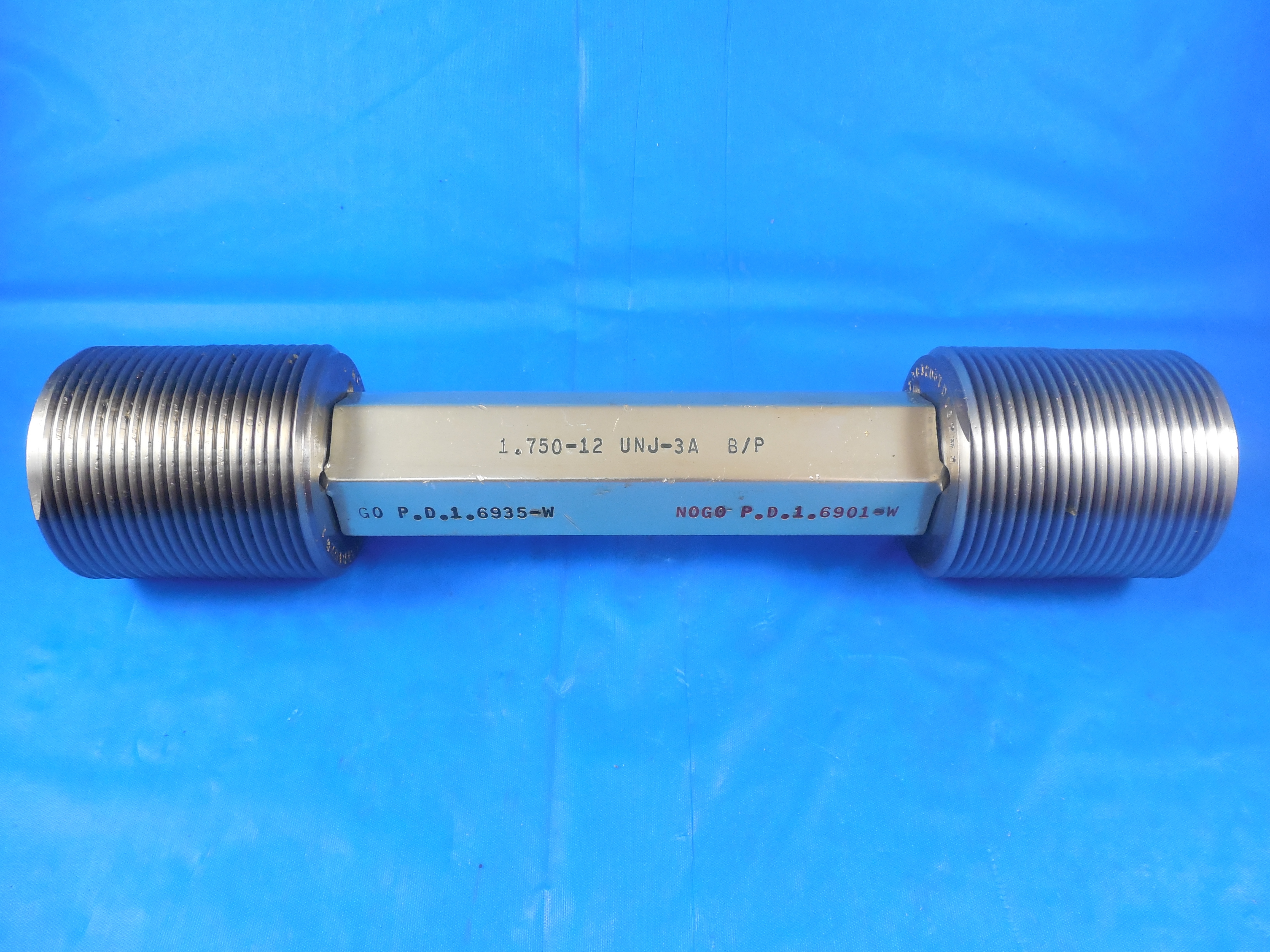1 3/4 12 UNJ 3A BEFORE PLATE SET THREAD PLUG GAGE 1.750 GO NO GO 1.6935
