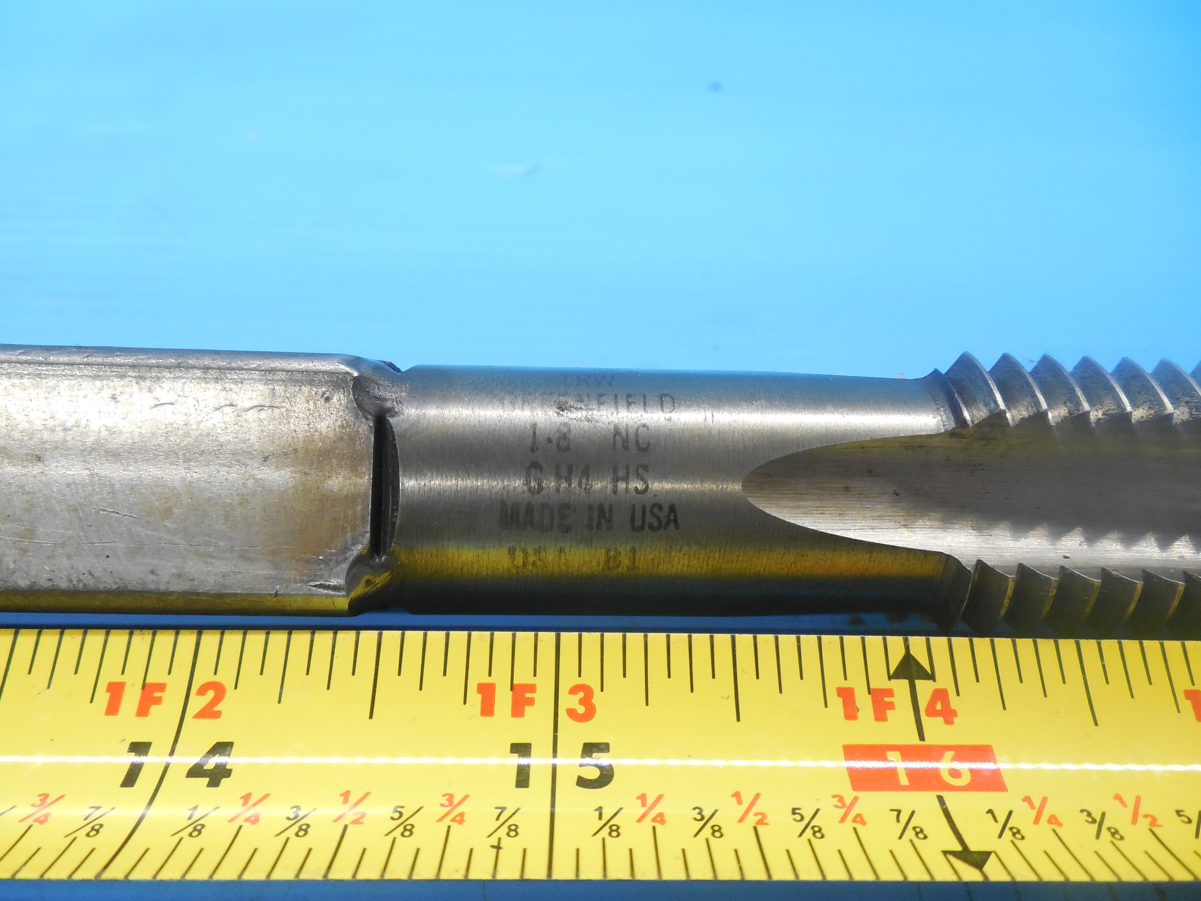 1" 8 NC G H4 HS TRW GREENFIELD 4 FLUTE TAP MACHINE SHOP TOOLING