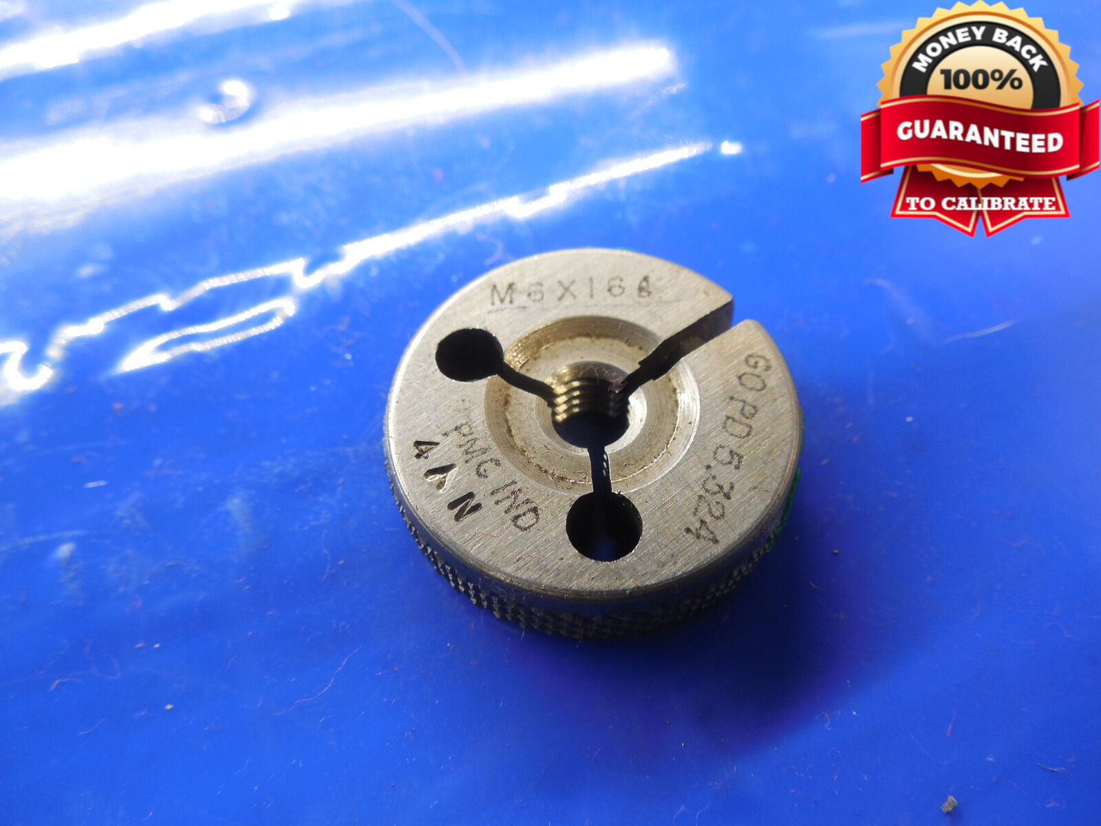 M6 X 1 6g METRIC THREAD RING GAGE 6.0 1.0 GO ONLY P.D. = 5.324 mm M6X1