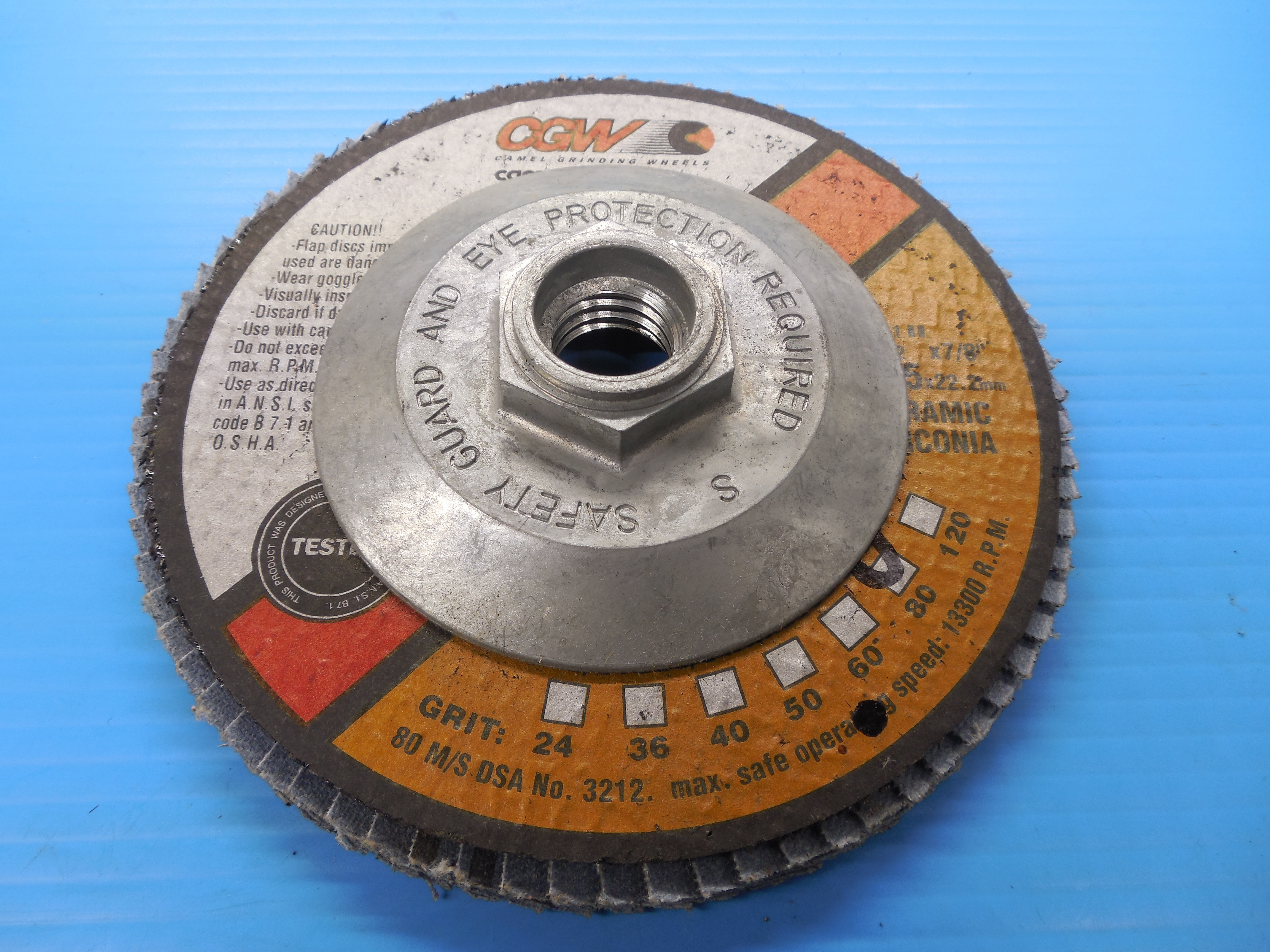 8 PCS NEW CGW ZIRCONIA ALUMINUM FLAP DISC 4 1/2 X 5/8 11 REGULAR T27