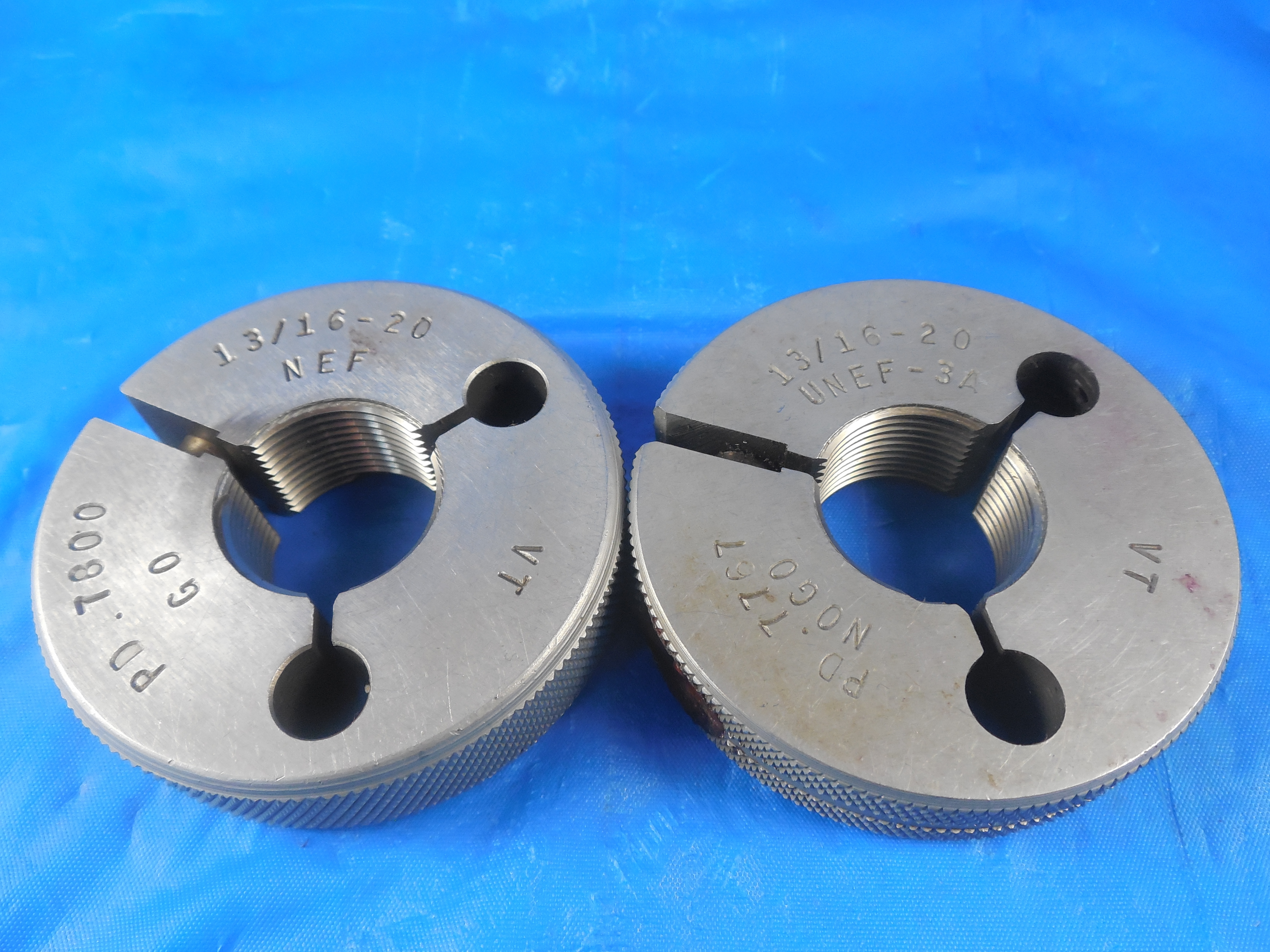 13/16 20 UNEF 3A VERMONT THREAD RING GAGES .8125 GO NO GO P.D.'S