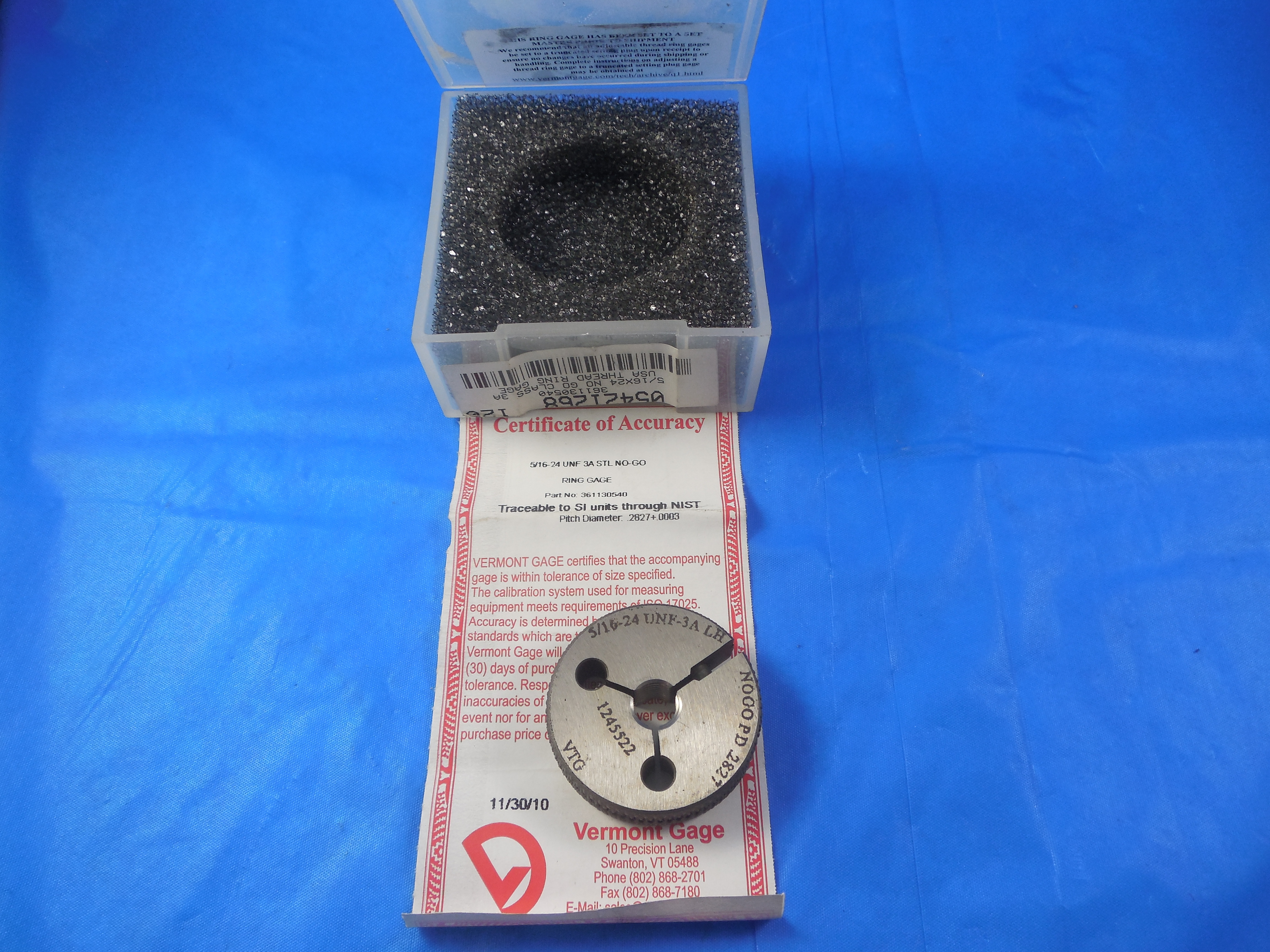 new-vermont-5-16-24-unf-3a-left-hand-thread-ring-gage-3125-no-go-only