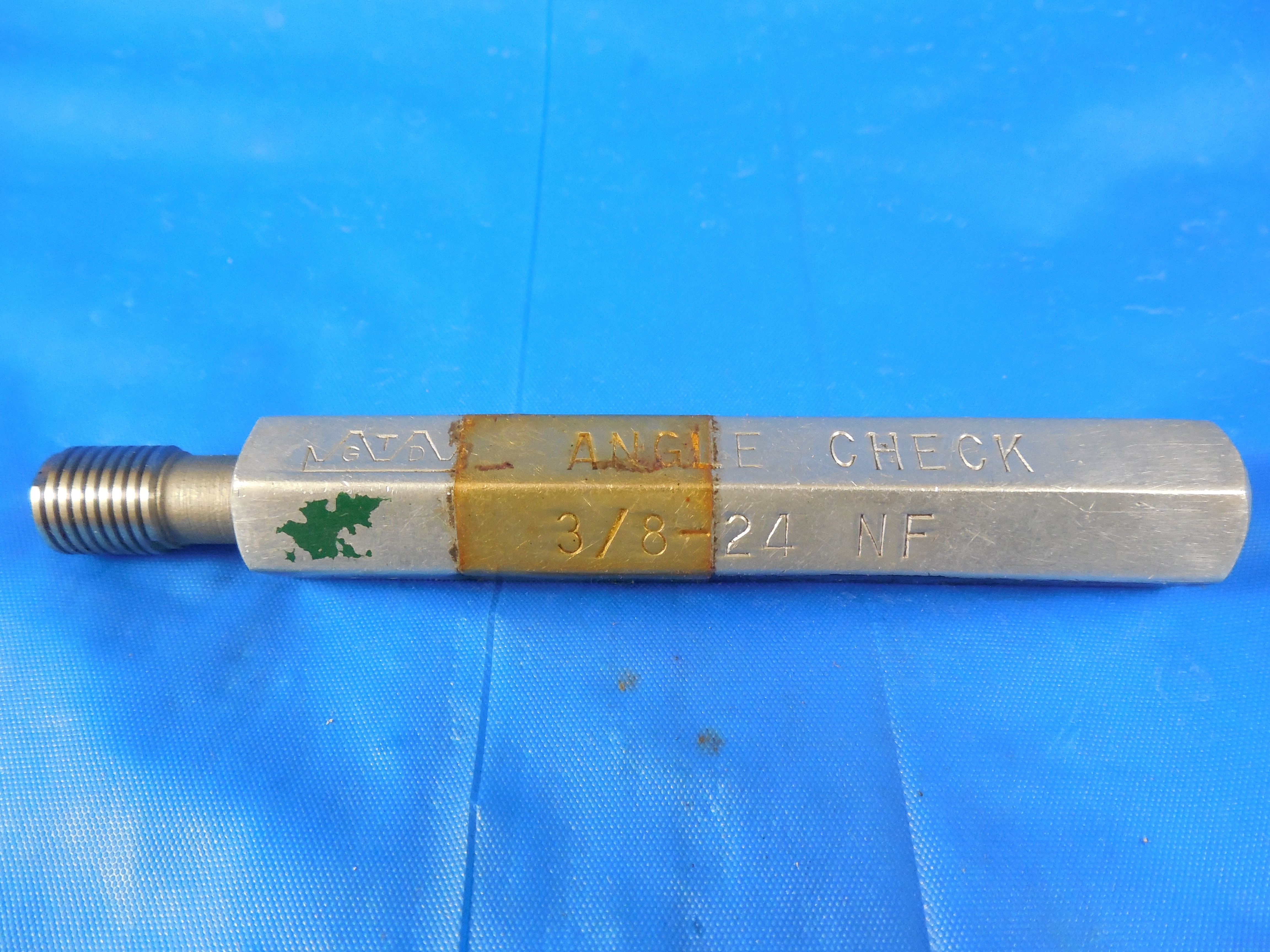 3/8 24 NF ANGLE CHECK SET THREAD PLUG GAGE .375 GO ONLY P.D. = .3479