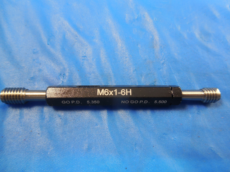 NEW M6 X 1.0 6H METRIC THREAD PLUG GAGE 6.0 1 GO NO GO P.D.'S = 5.350