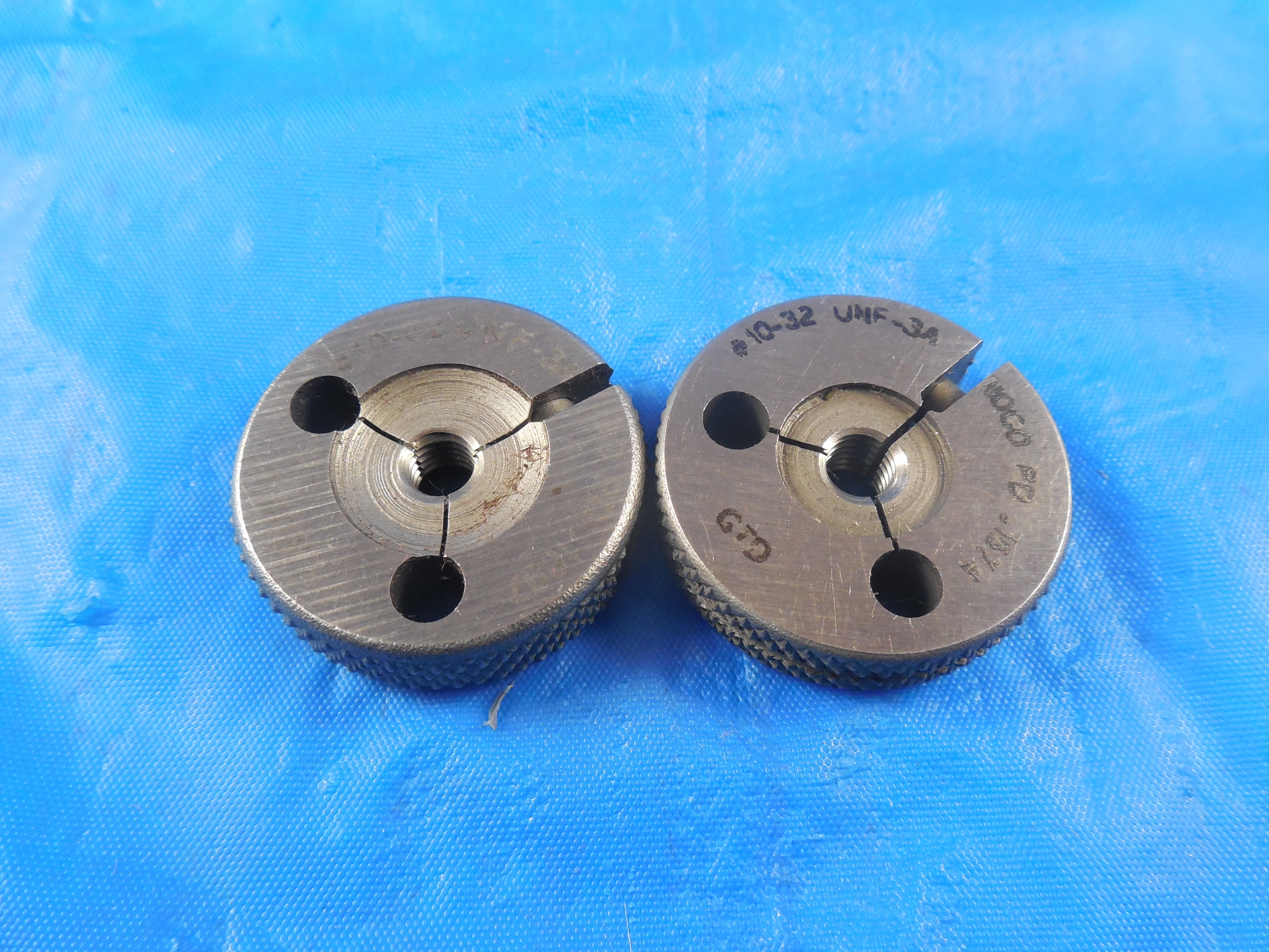 10 32 UNF 3A THREAD RING GAGES 10 GO NO GO P.D.'S = .1697 & .1674