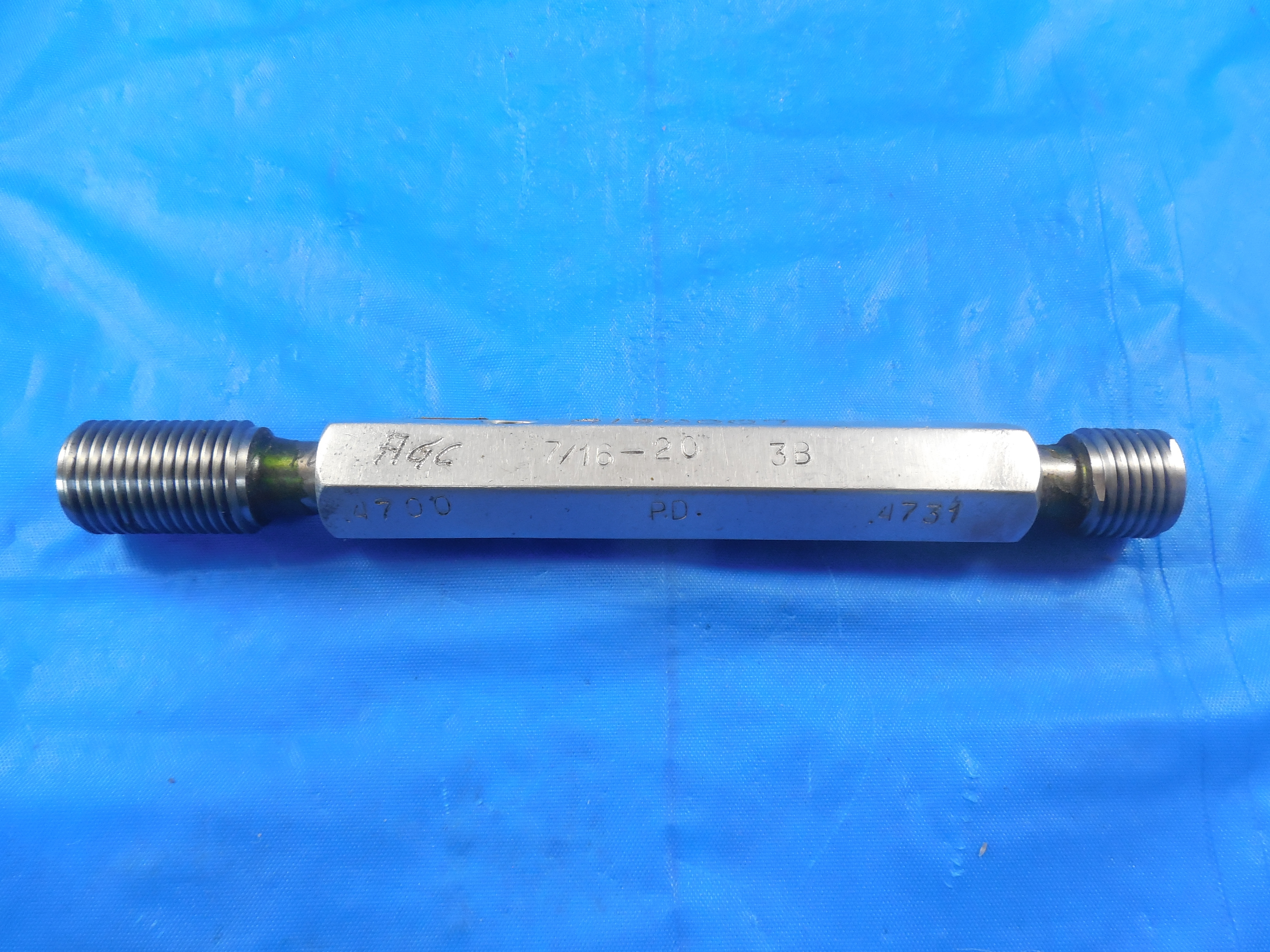 7/16 20 3B STI HELICOIL THREAD PLUG GAGE .4375 GO NO GO P.D.'S = .4700