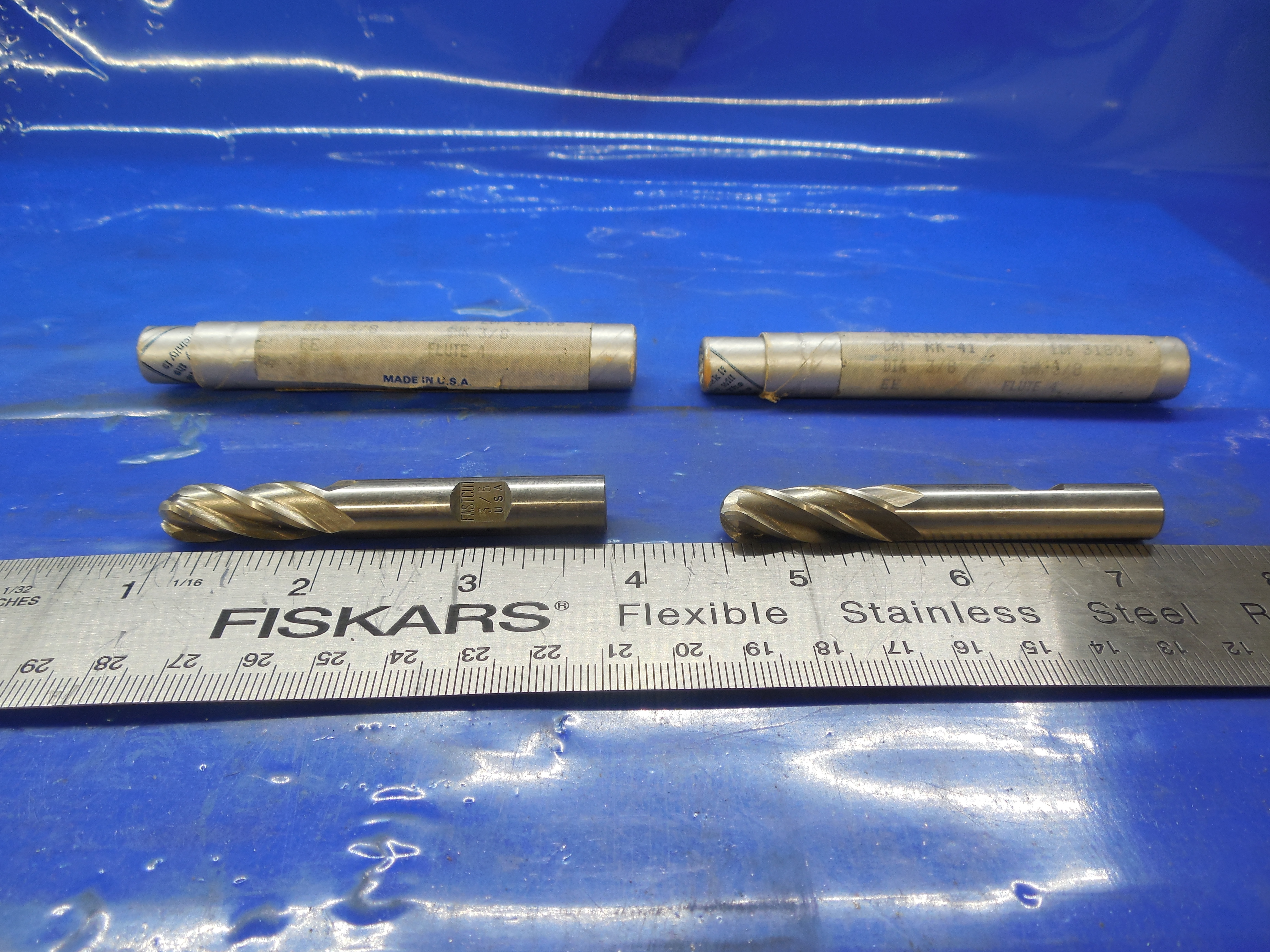 NEW 2 PCS FASTCUT HSS 3/8 DIA. 4 FLUTE BALL NOSE END MILL 1" L.O.C .375 1.0 USA eBay