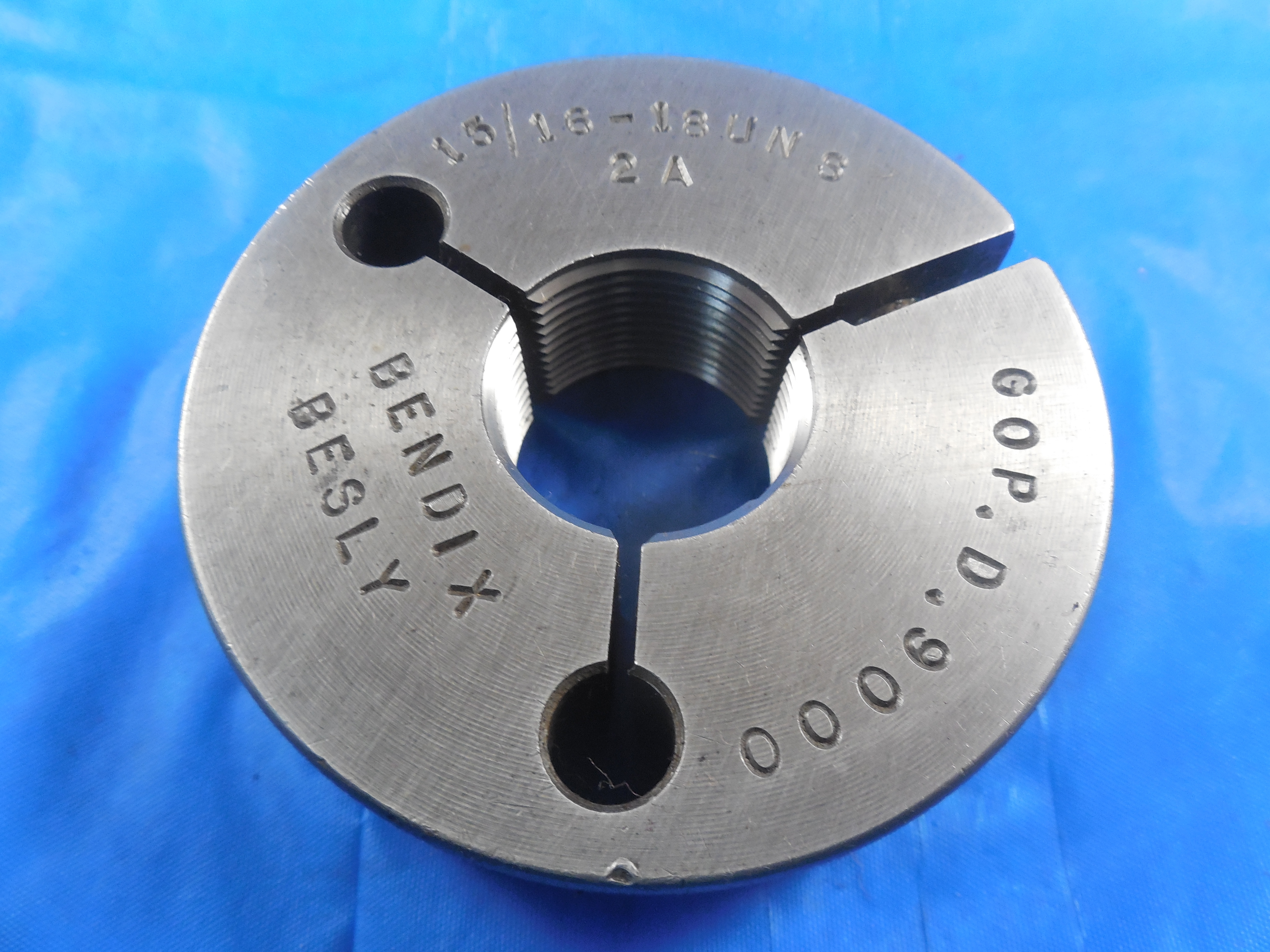 15/16 18 UNS 2A THREAD RING GAGE .9375 GO ONLY P.D. = .9000 INSPECTION