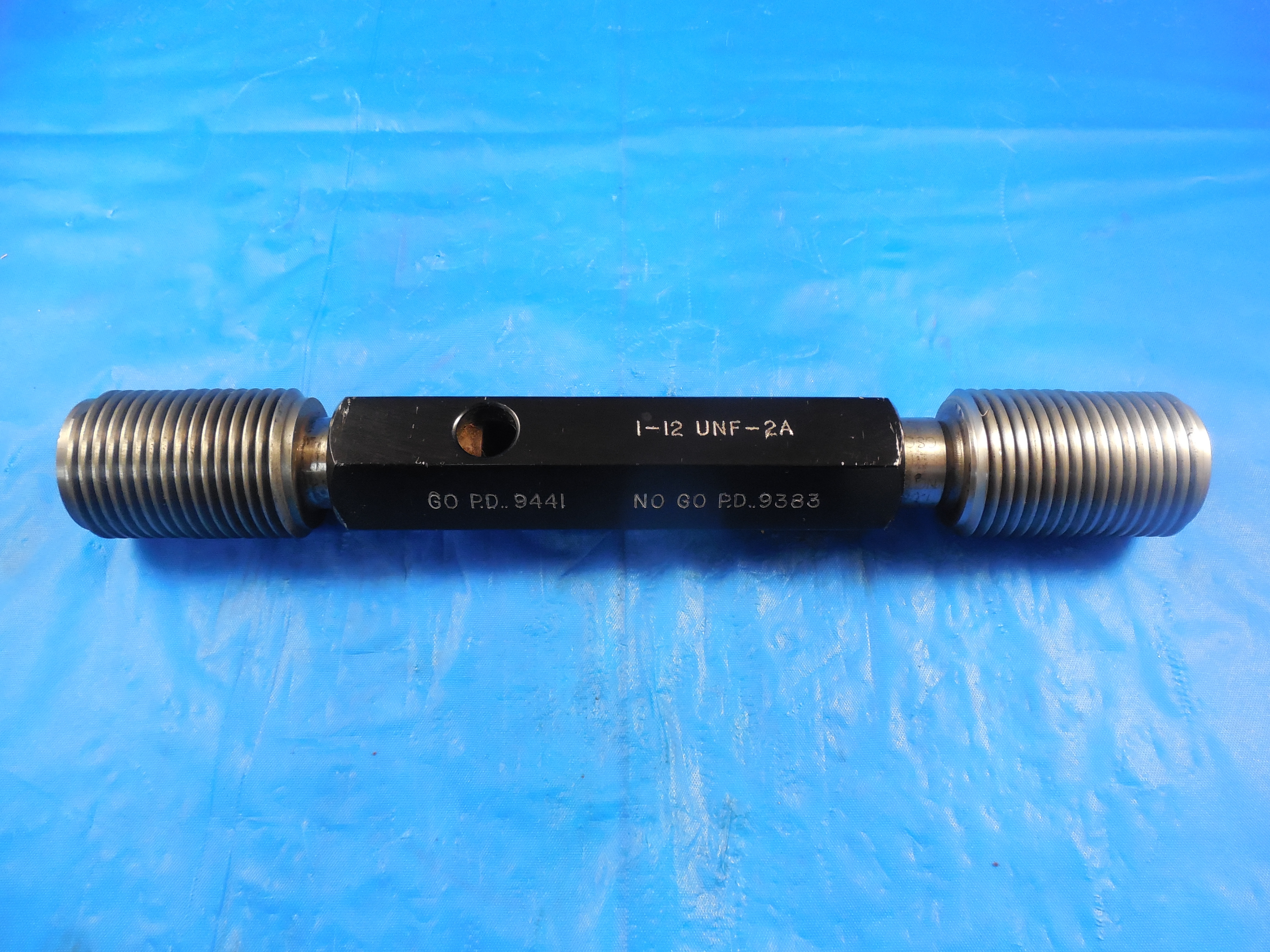 1" 12 UNF 2A TRUNCATED SET THREAD PLUG GAGE 1.0 GO NO GO P.D'S = .9441