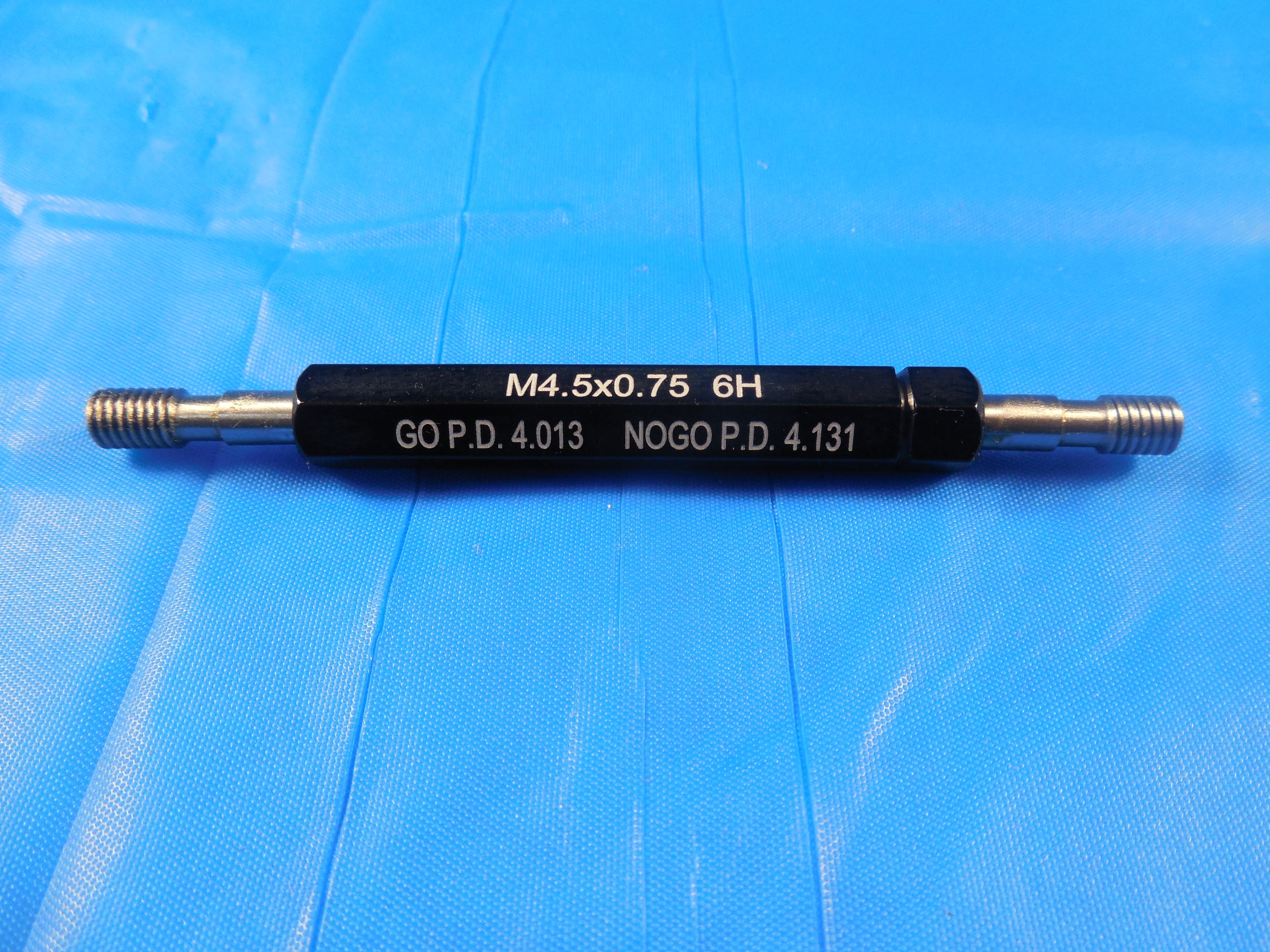 NEW M4.5 X 0.75 6H METRIC THREAD PLUG GAGE 4.5 .75 GO NO GO PD'S = 4.