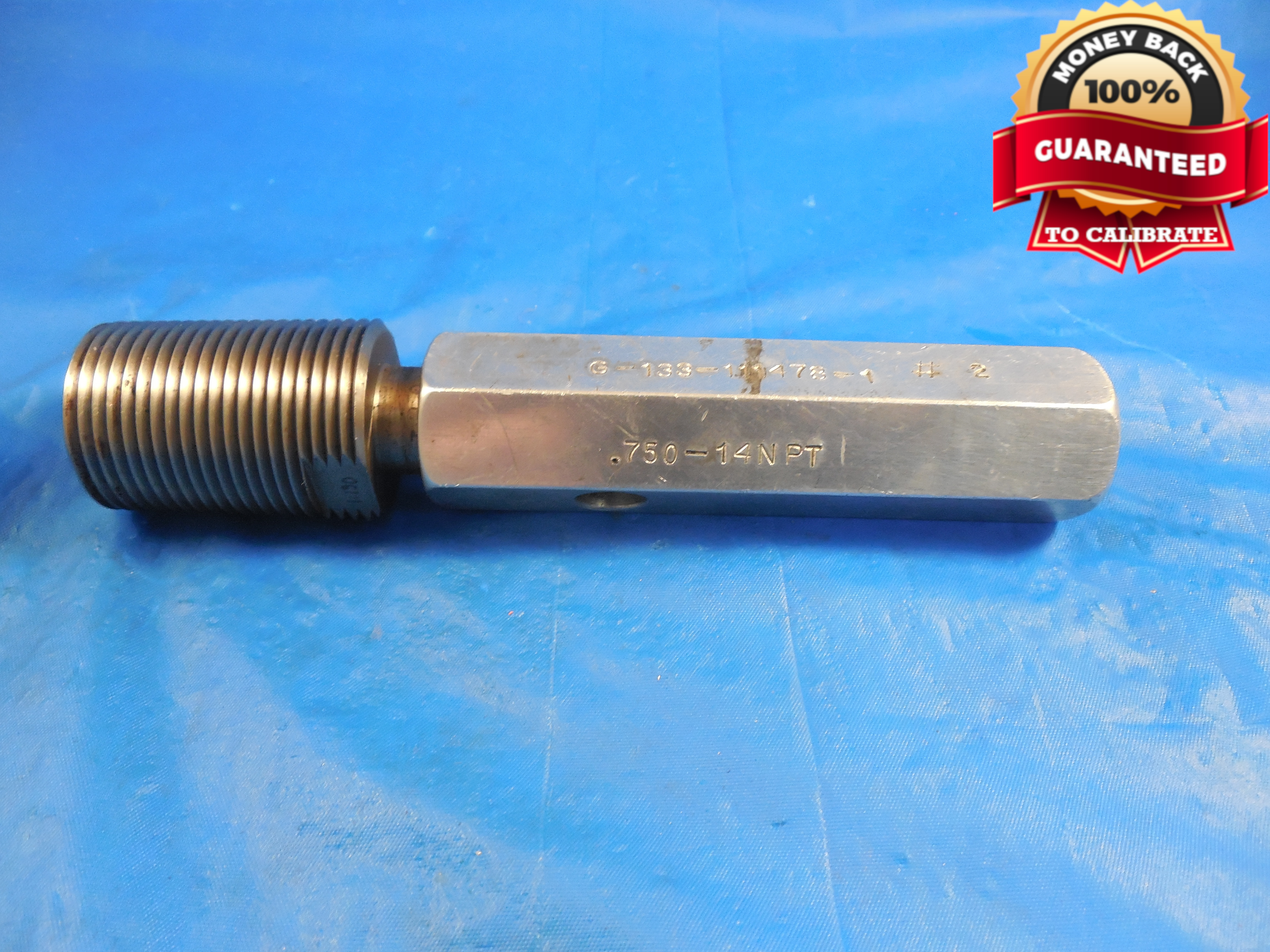 3/4 14 NPT STRAIGHT TAPER CHECK PIPE THREAD PLUG GAGE .75 2 STEP 1.170