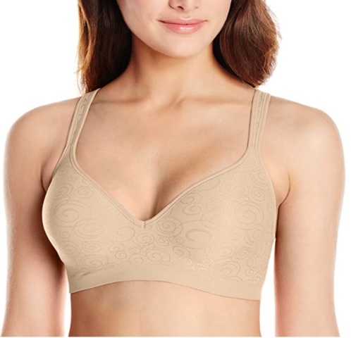 Bali Women's Comfort Revolution Wire Free Bra, Nude Swirl Pattern, 32DD
