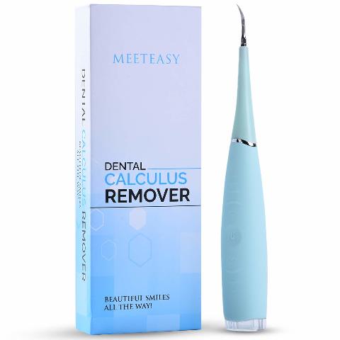 Meeteasy Electric Sonic Dental Calculus Plaque Remover Tool Kit, Sky Blue