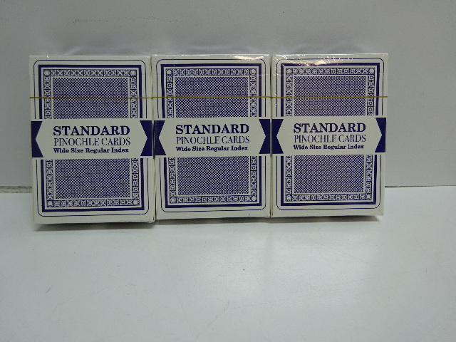 Brybelly Single Blue Deck Pinochle Playing Cards, 3 Packs