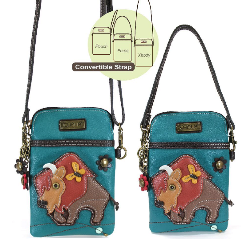 Chala Elephant Mini Crossbody Purse - Dark Pink, Convertible Strap, Multiple Pockets