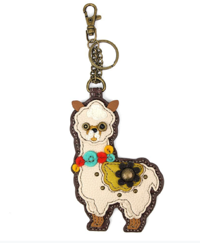 Chala Golden Retriever Puppy Dog Key Chain Coin Purse Leather Bag Fob Charm New