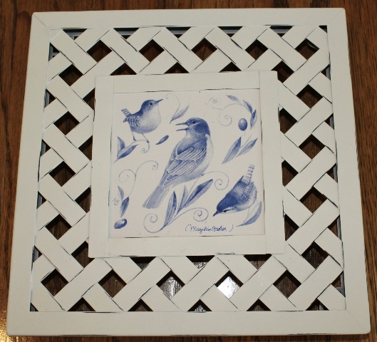 Hallmark Marjolein Bastin Nature s Sketchbook Trivet Blue Birds Lattice