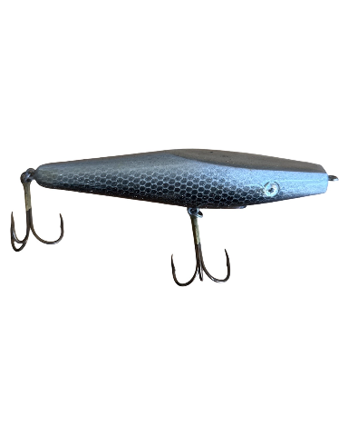 Vintage XL Fishing Lure Oversized Black and Silver Sparkles