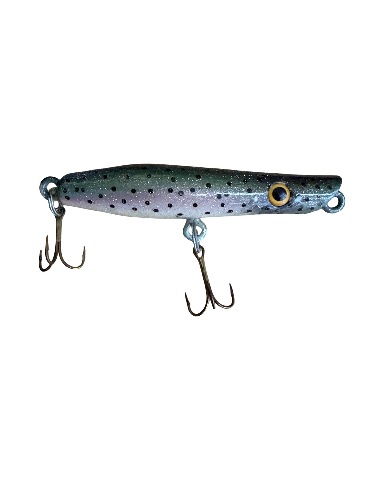 Vintage Fishing Lure Green Spotted Sparkles 4.75" Lure