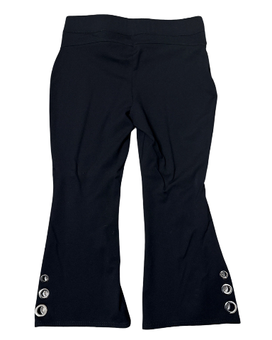 Slim Factor  by Investments Kick Flare XL Black Ankle Length Rivet Accent Pants