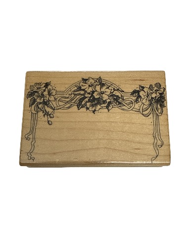 Stampendous Flowers and Ribbons M04 Wooden Rubber Stamp