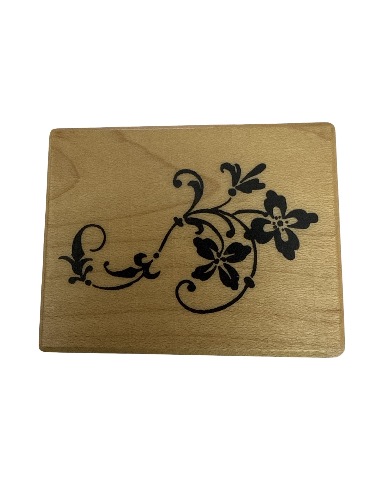 PSX Ditsy Flowers and Vines D2763 Wooden Rubber Stamp