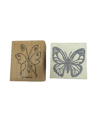Stampin UP Butterfly Butterflies Whimsical Wooden Rubber Stamp
