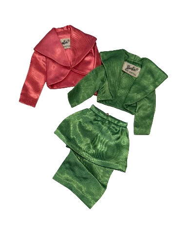 Vintage Barbie Theatre Date Kelly Green and Fuchsia Pink Fashion Pak Lot