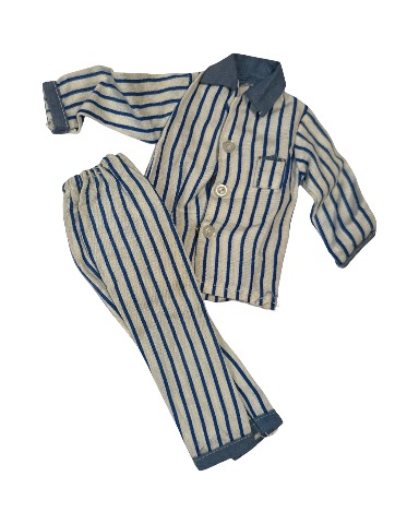 Vintage Barbie Blue Striped Pajamas Ken Doll Sized