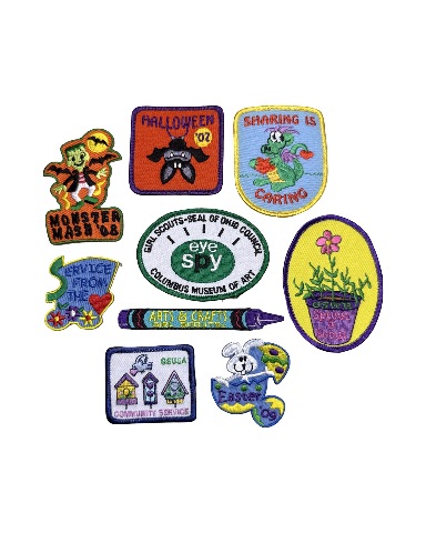 Girl Scouts Gs Vintage Uniform Patch Lot 2009 Easter Halloween 2002 Eye Spy