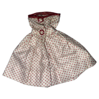 Revlon Doll Swiss Dotted Red and White Strapless Street Dresswith circle snaps